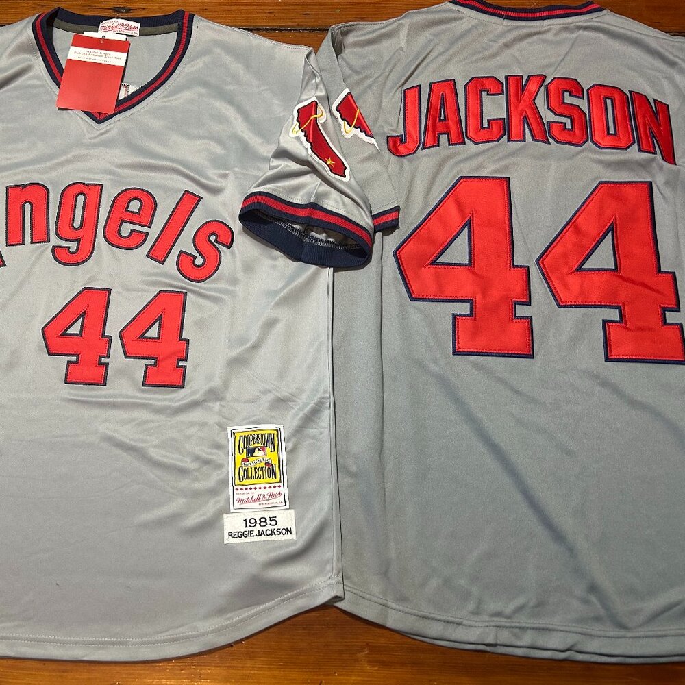 1980s ANAHEIM ANGELS REGGIE JACKSON Men's JERSEY Sz M,L,XL,2X by Mitchell & Ness - Picture 8 of 9